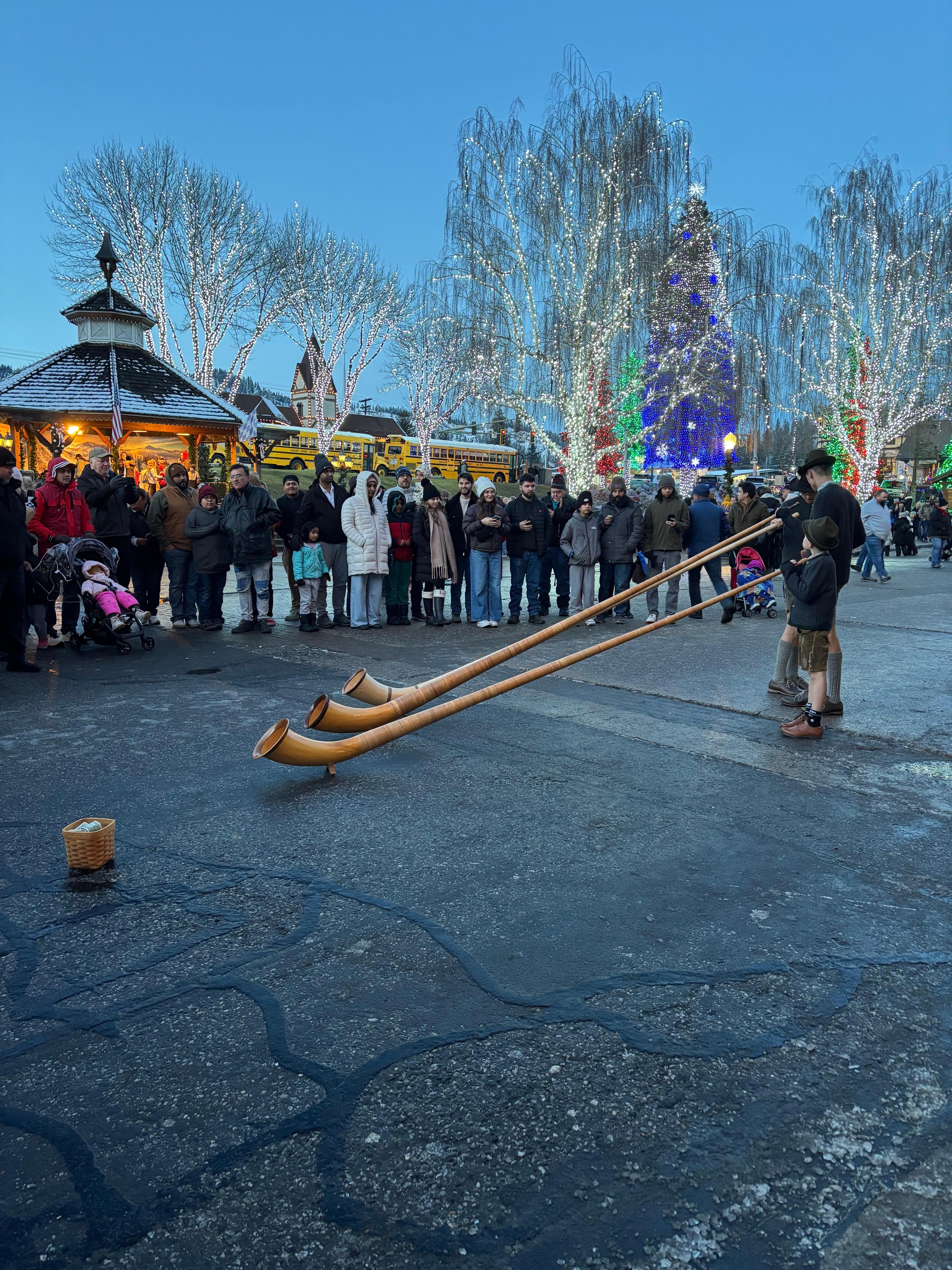 Cool alphorn performance in Leavenworth.