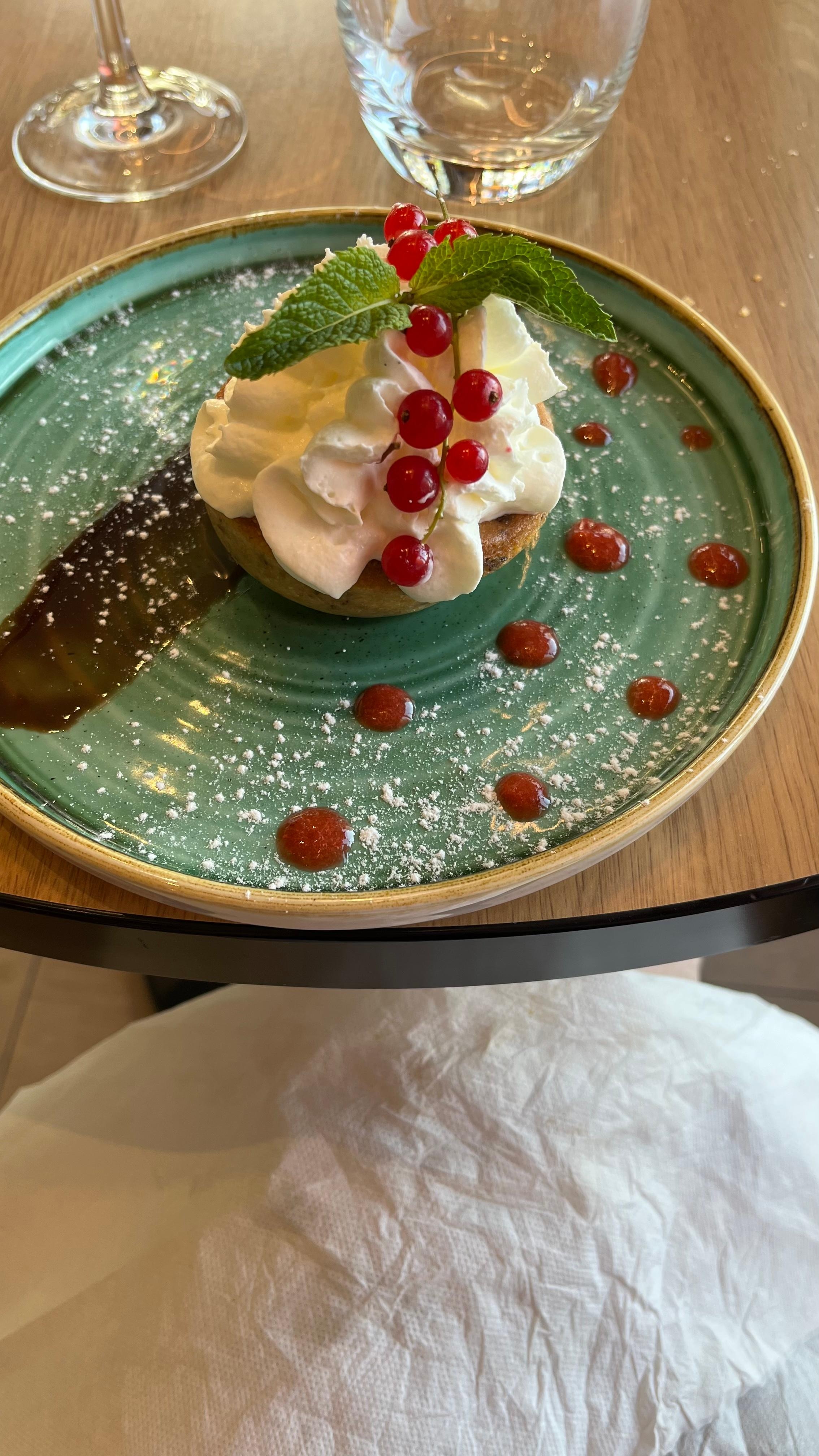 The whole lunch was delicious, but dessert was icing on the cake (so to speak. It wasn’t cake.)!