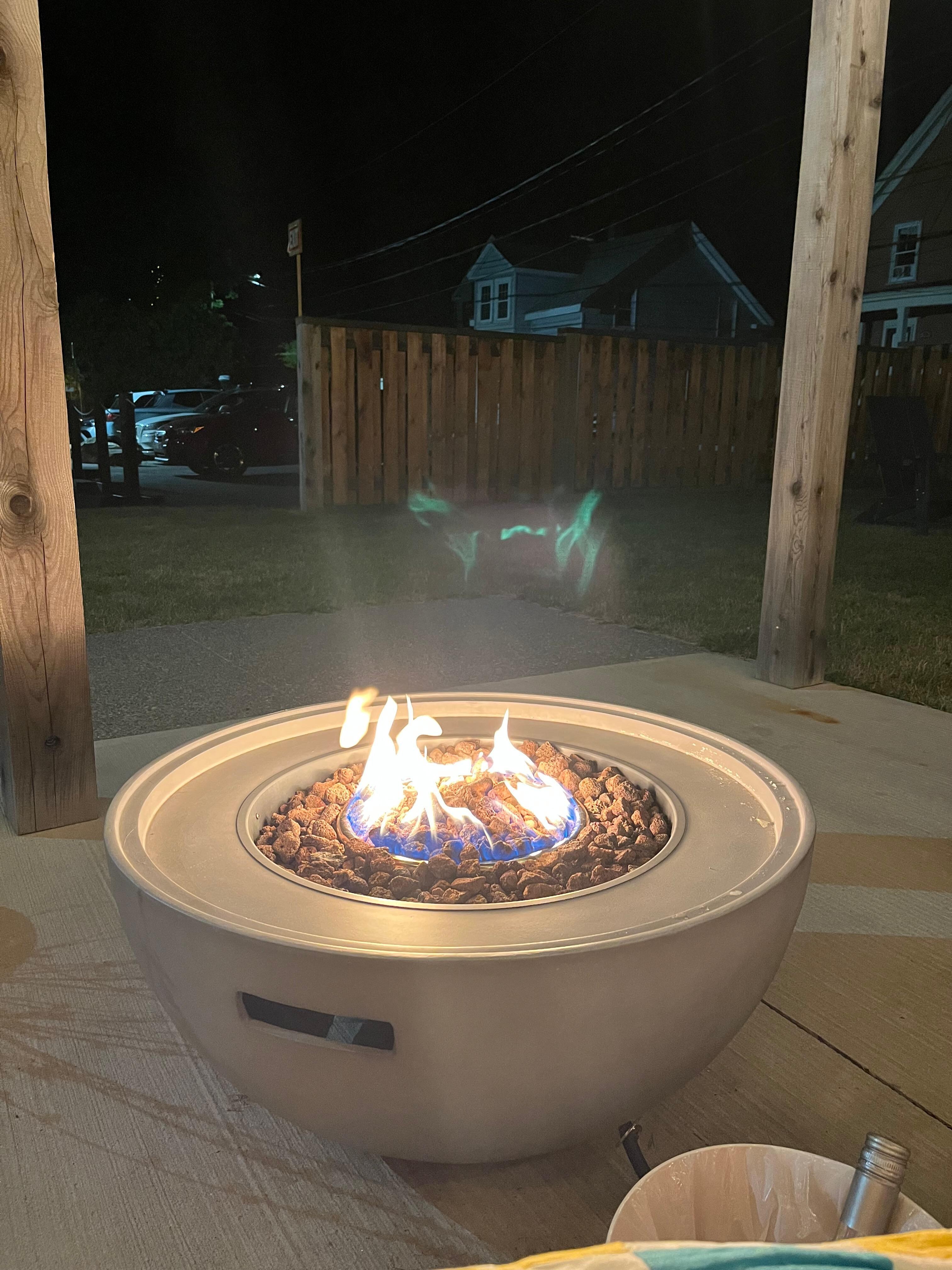 Two fire pits for guest use