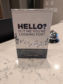 What the sign said on check in