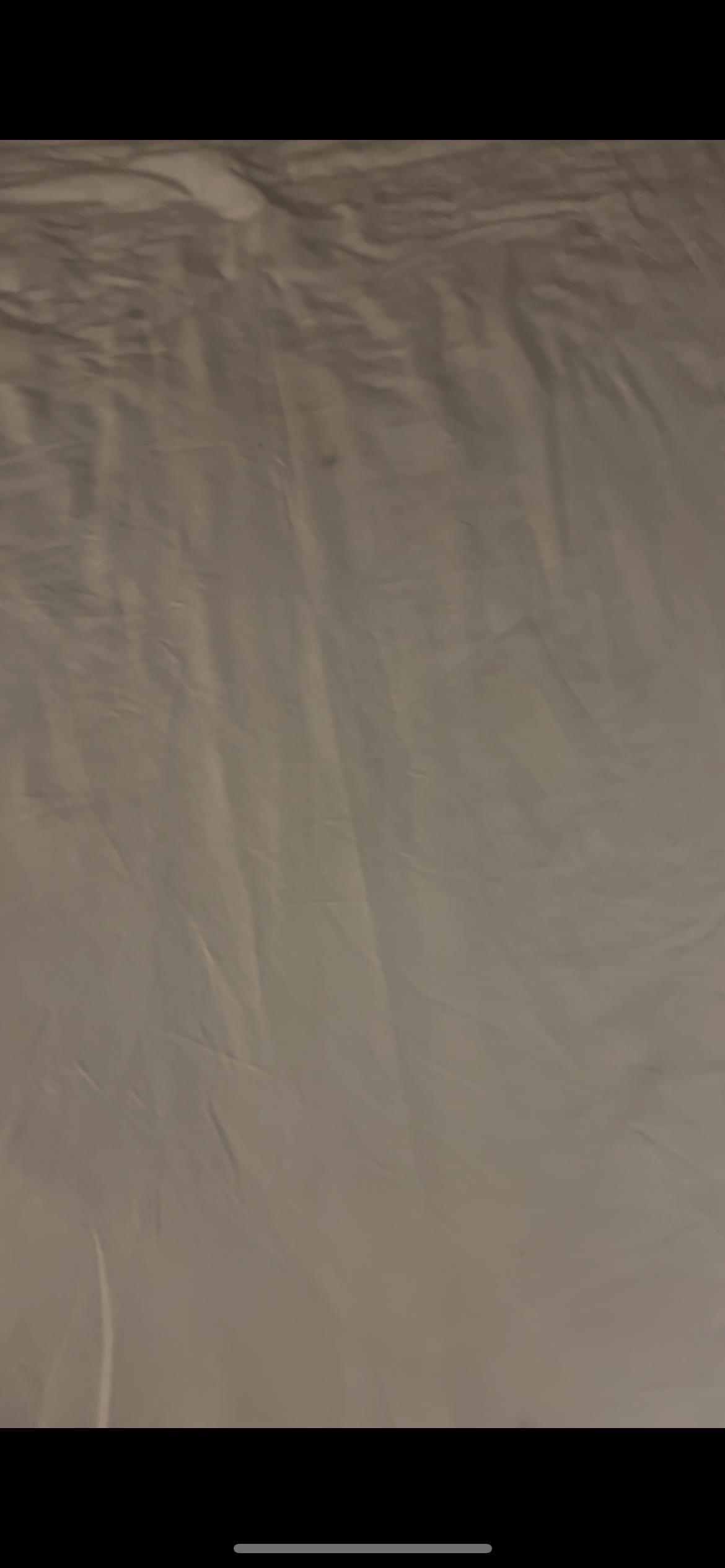 The wrinkles that made it seem like someone rolled out of bed and then made bed without washing