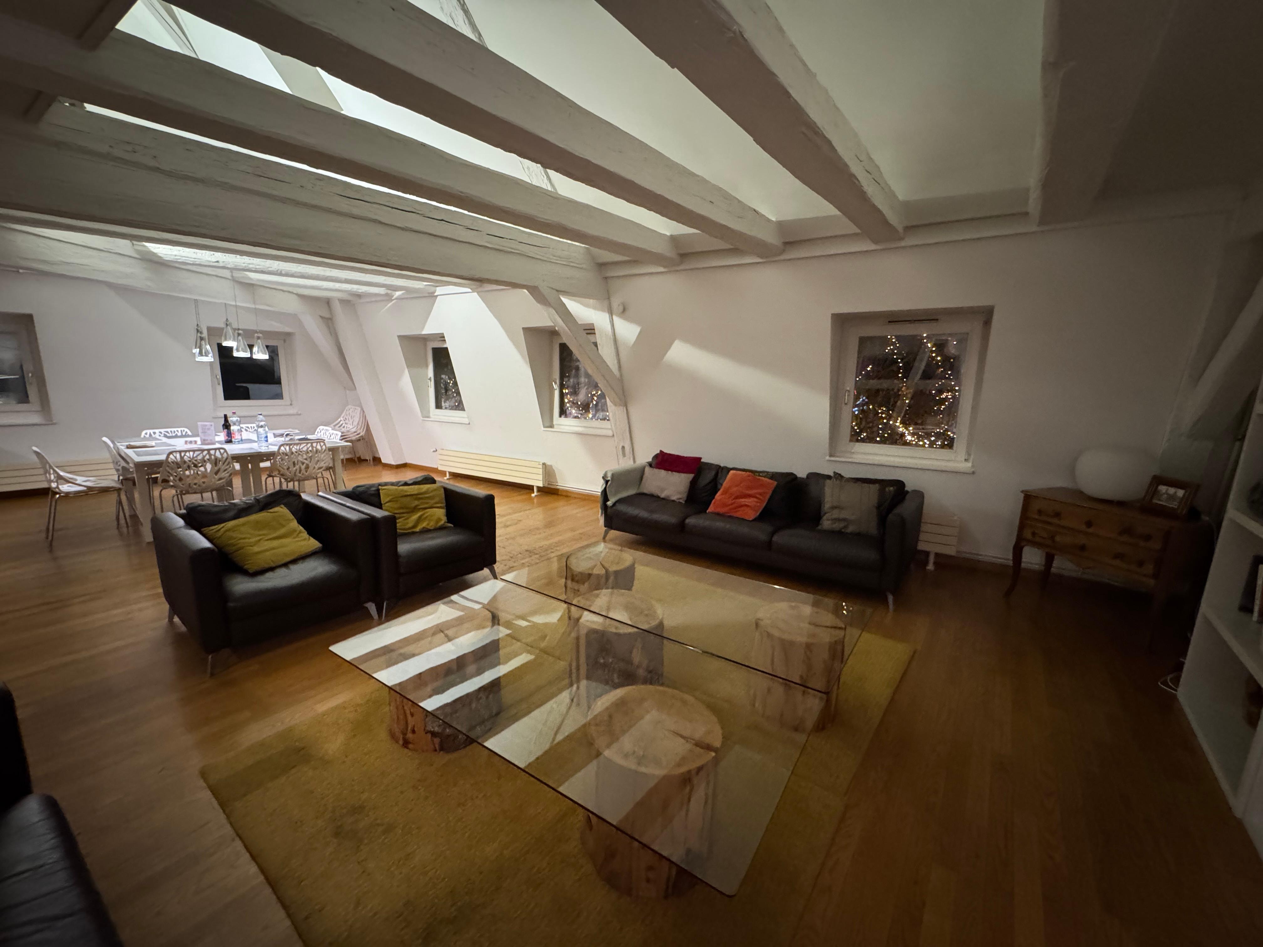 Notice the lights in the trees in the windows