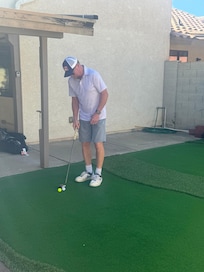 fun putting green out back!
