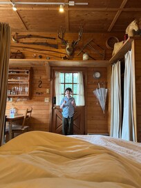 My son posing! He really loved how quiet and relaxing the stay was.