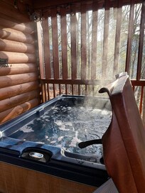 Beautiful hot tub on deck