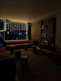public lobby after hours; very cozy vibe