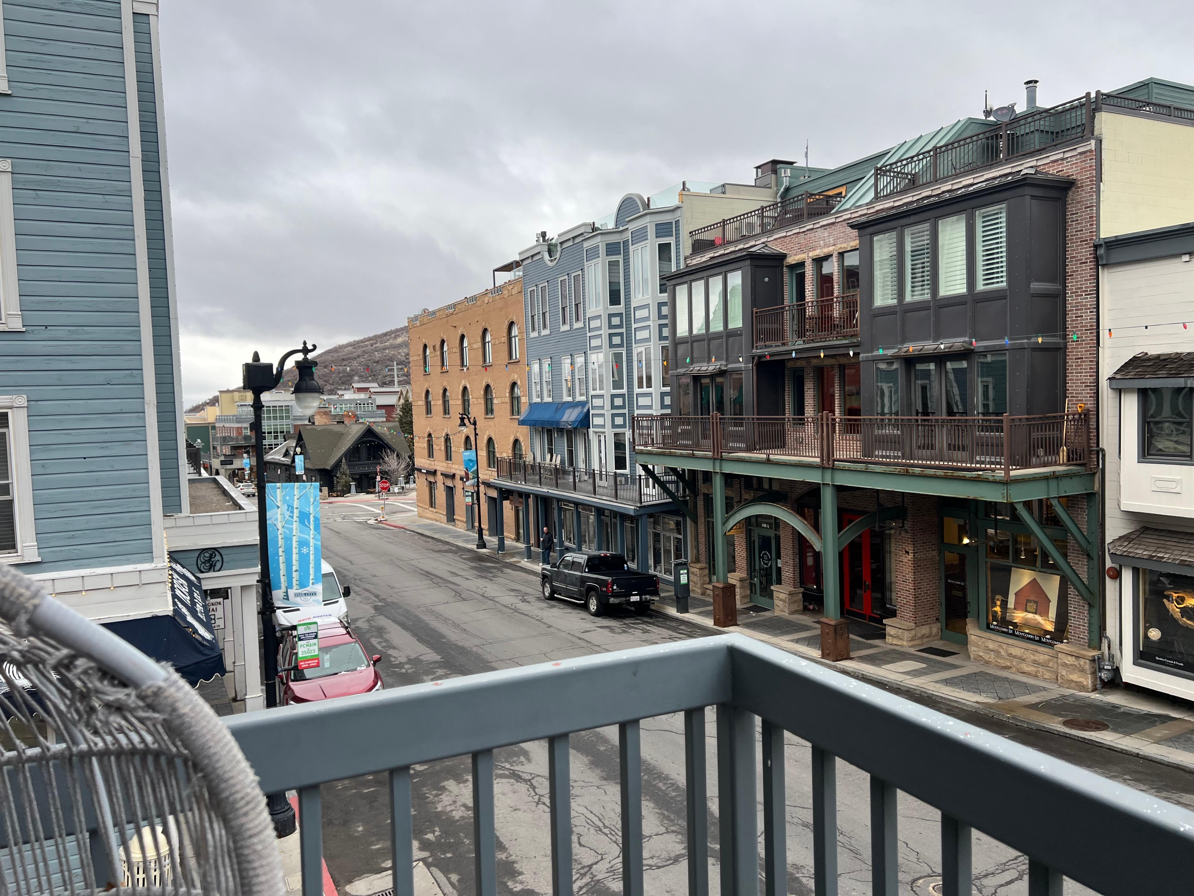 View from balcony down Main Street
