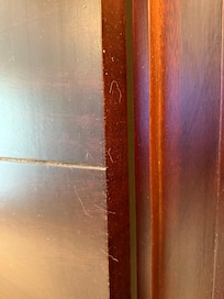 Hair and dirt on headboard