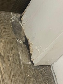 Water damage poorly repaired
