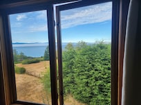 Ocean view from the upstairs bedroom window.