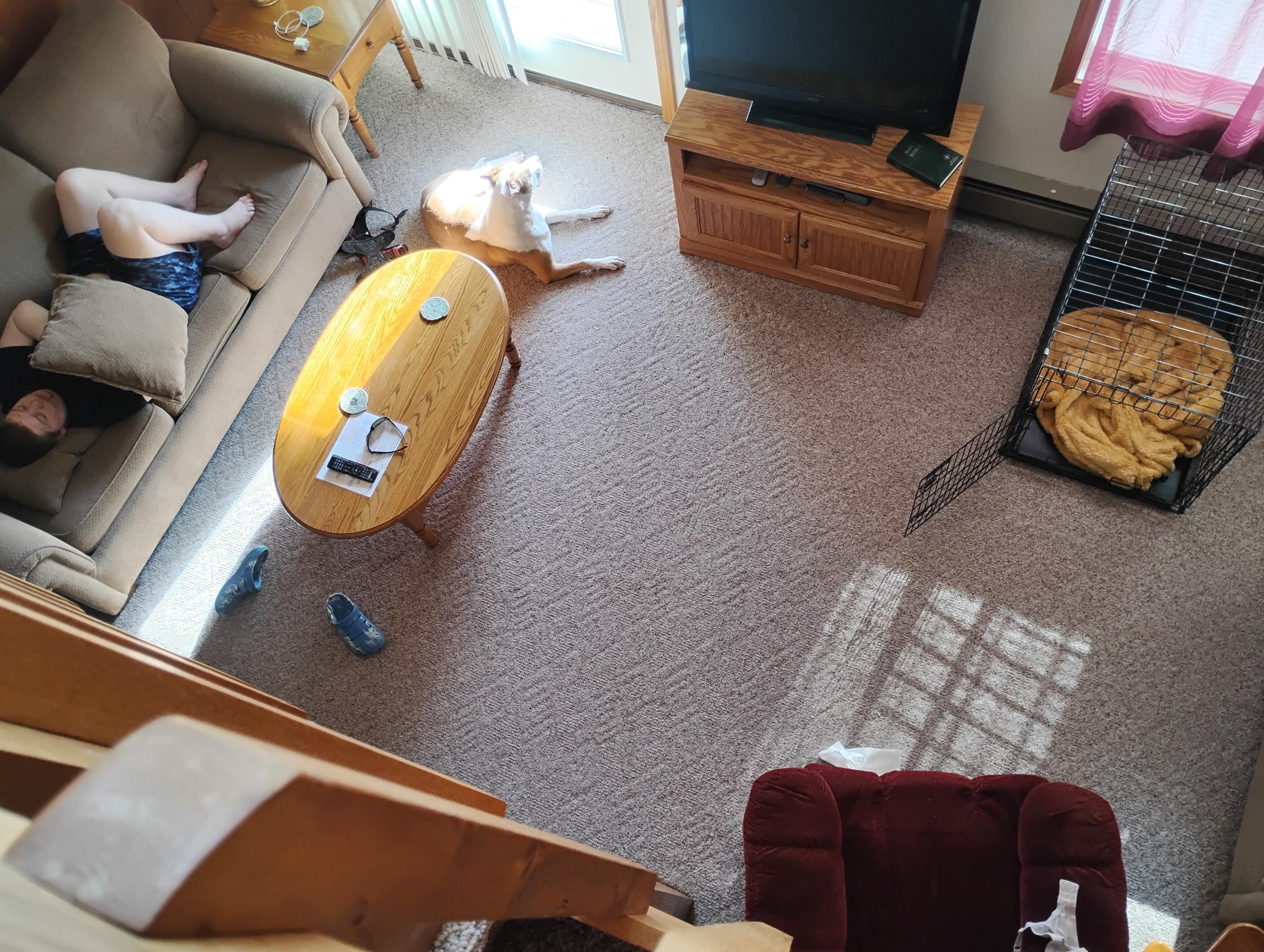 Aerial living room view