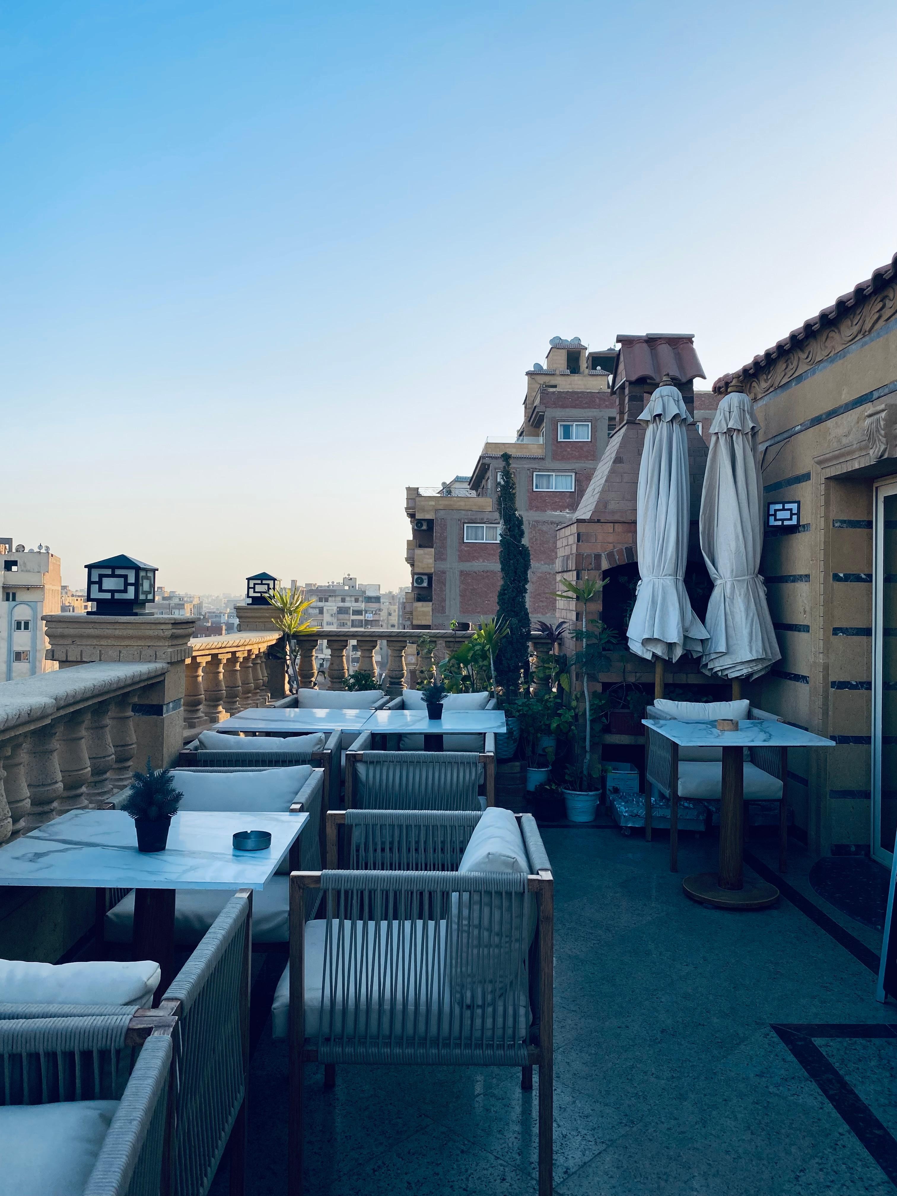 Dinner terrace. Order what you want for the Menu and it comes delivered on a motorbike to the hotel!