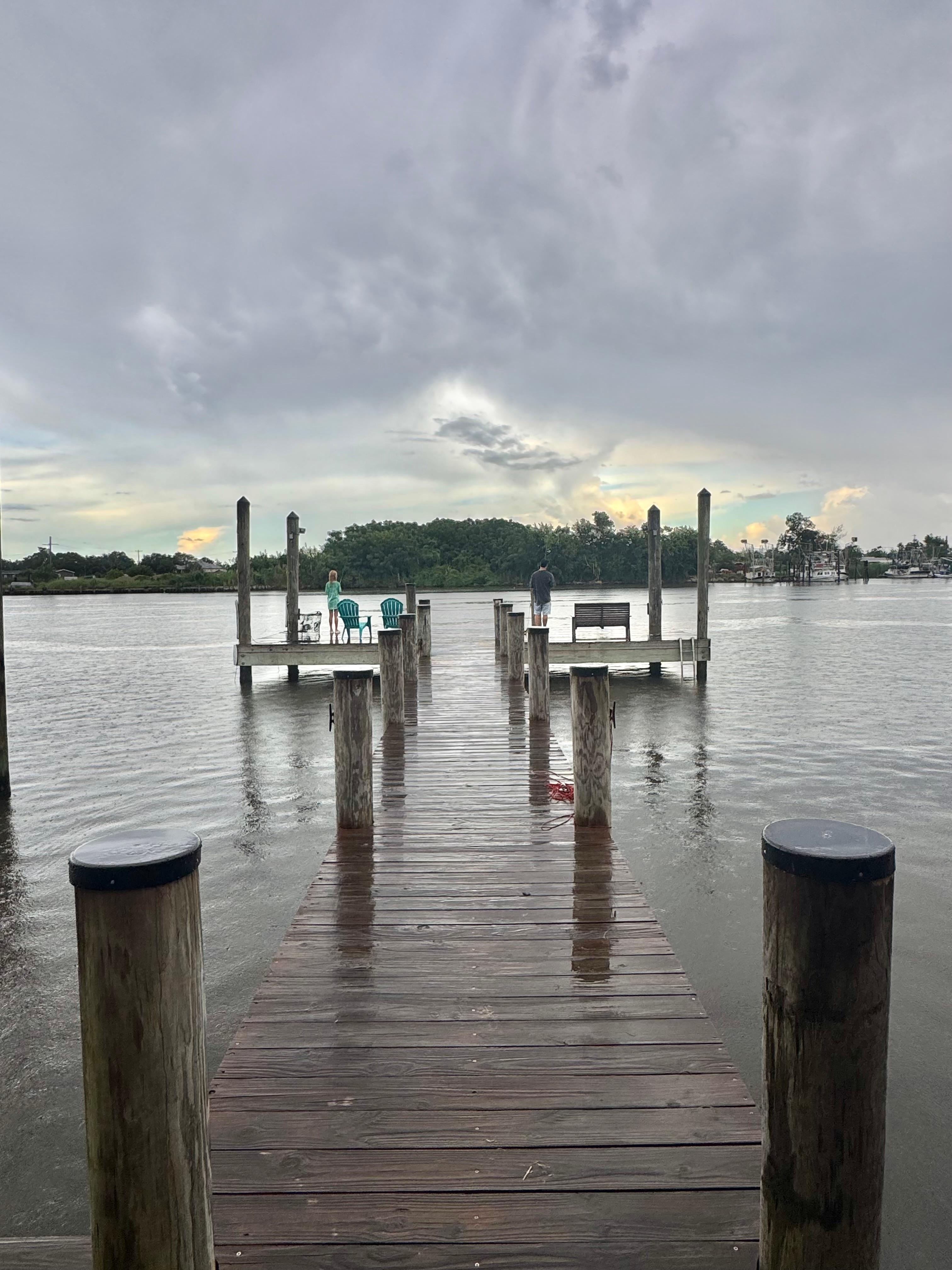 Fishing dock after the storm. 