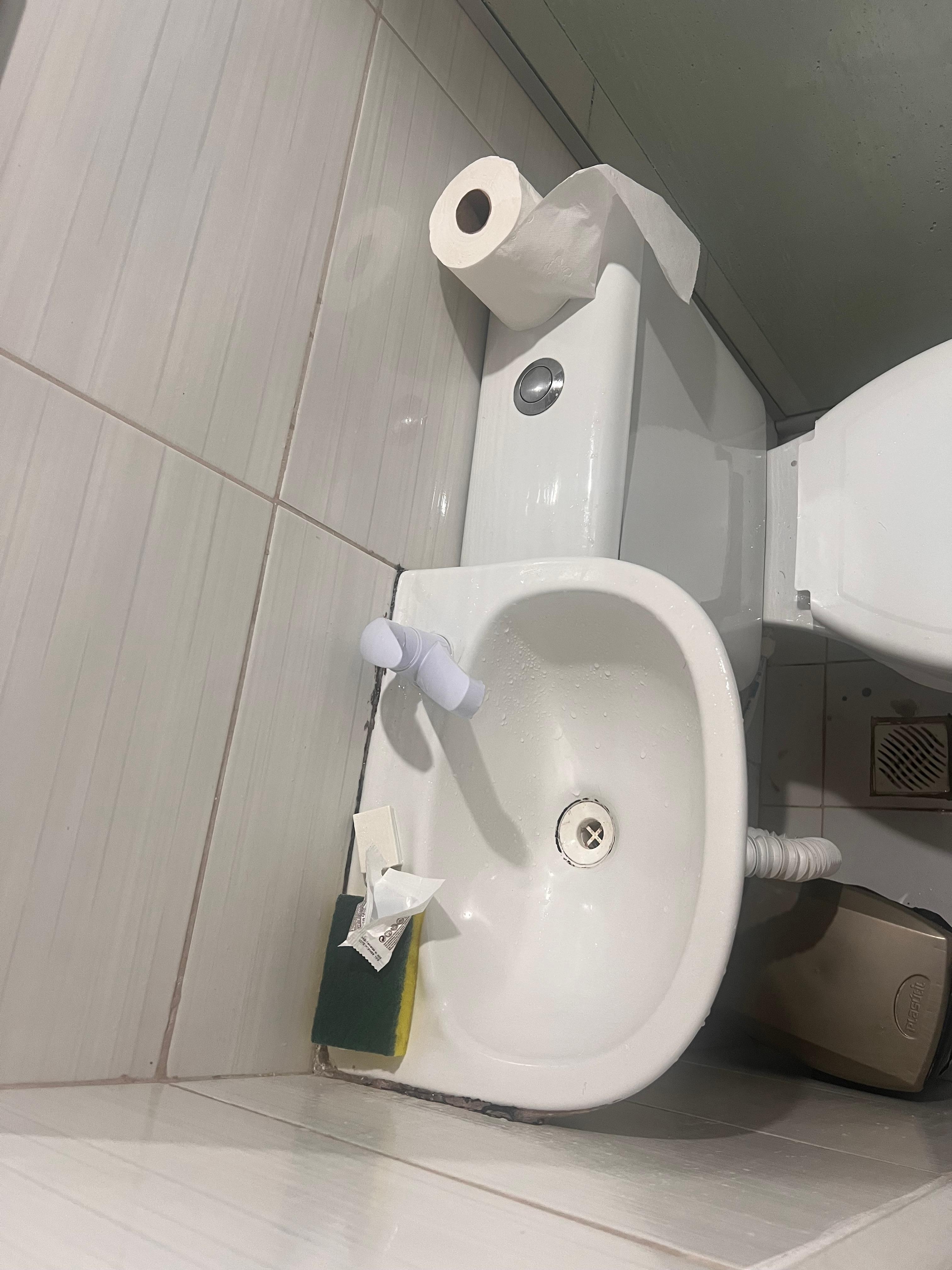 Banheiro pequeno e totalmente diferente das fotos no site