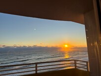 We watched the sun rise on the patio