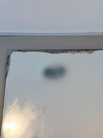 Bathroom mirror condition.