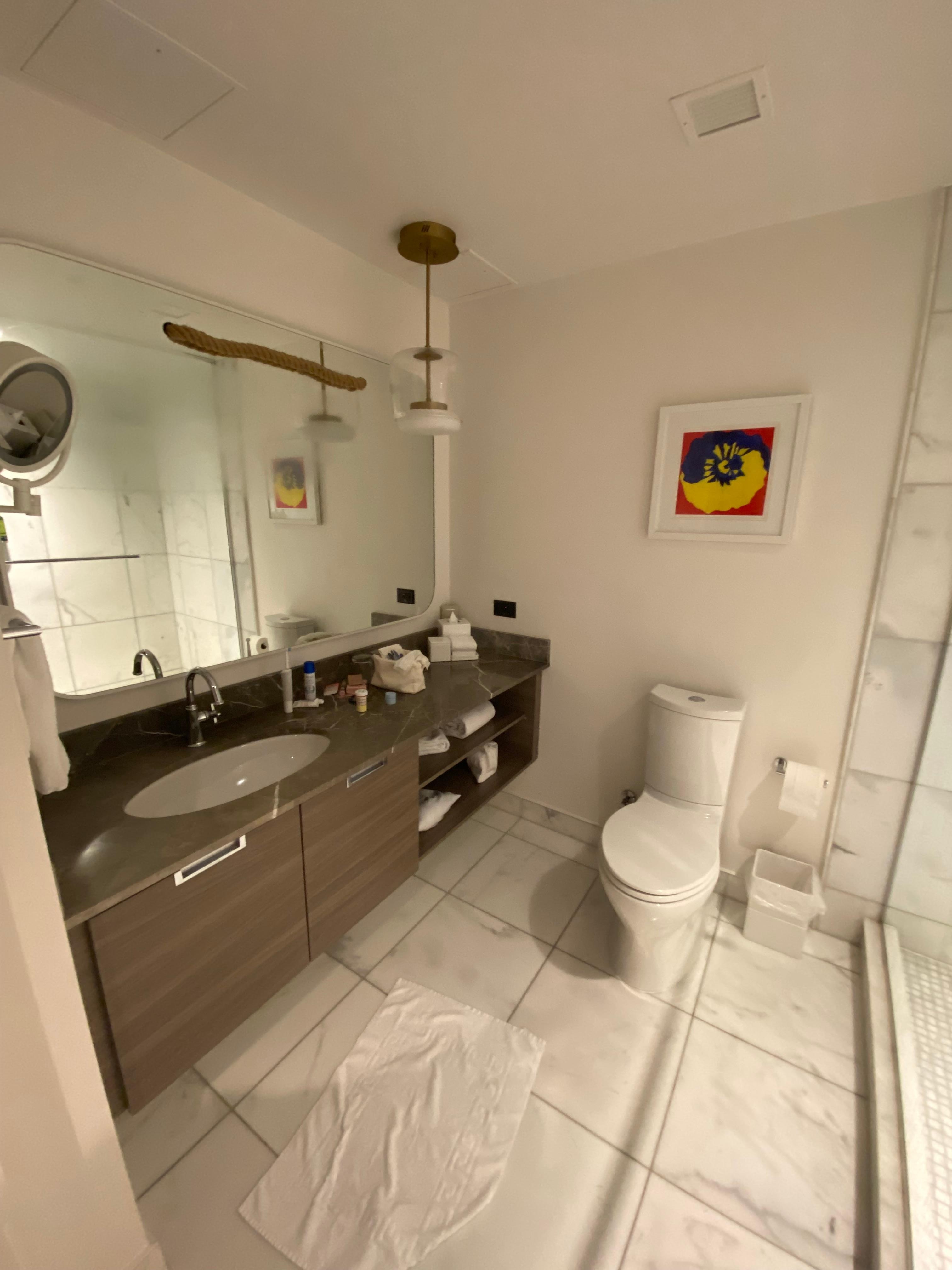 I’ve got half the lights off in this pic but it’s a big and bright washroom with large shower and all products are l’occitane 