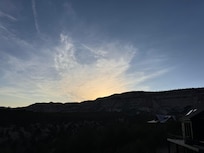 Morning view from the back balcony.