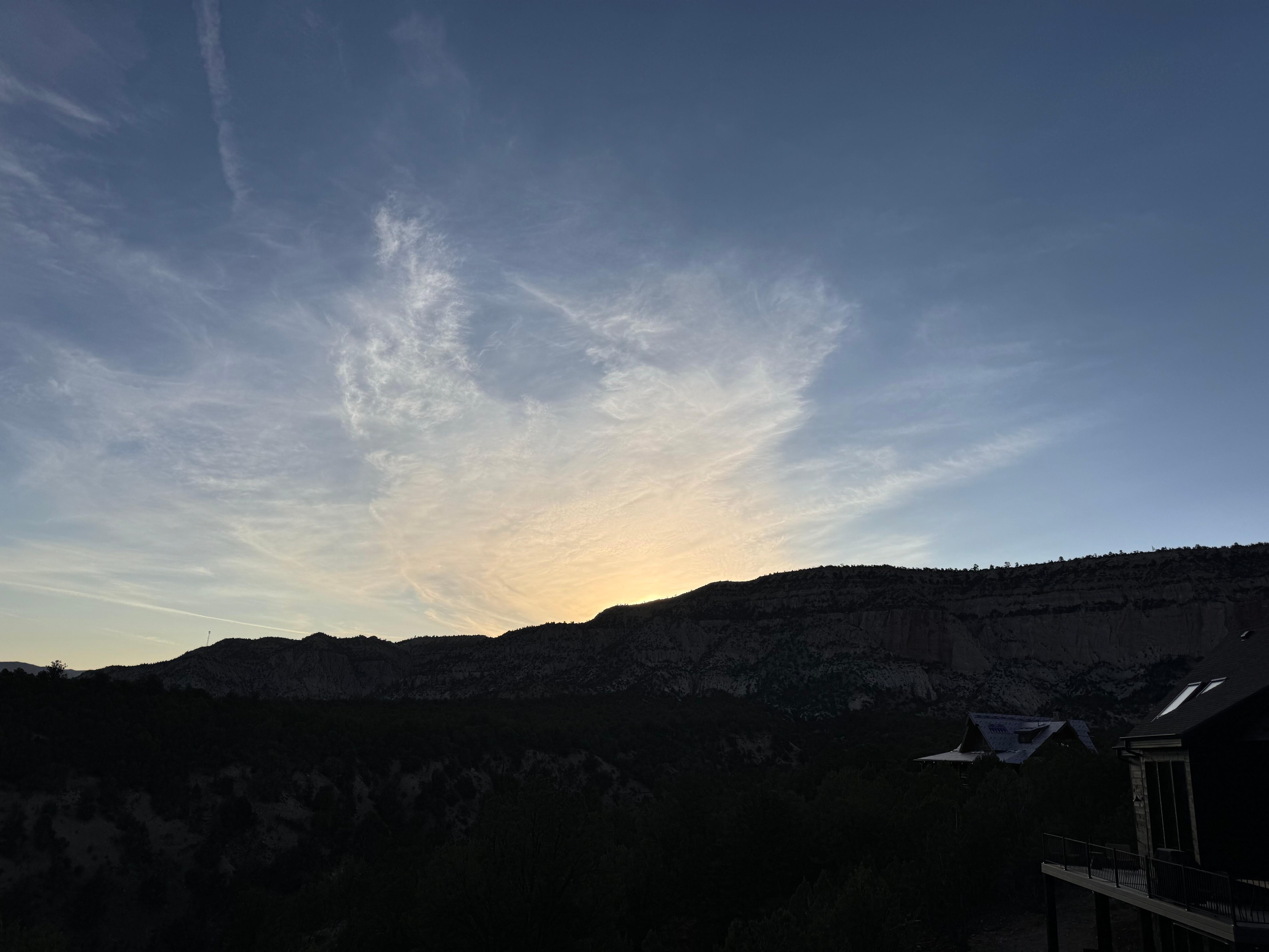 Morning view from the back balcony.