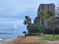 View of the Mahana one morning down on the beach looking North towards the Lanai tower.