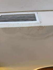 Mould around aircon and dripping water in the ceiling