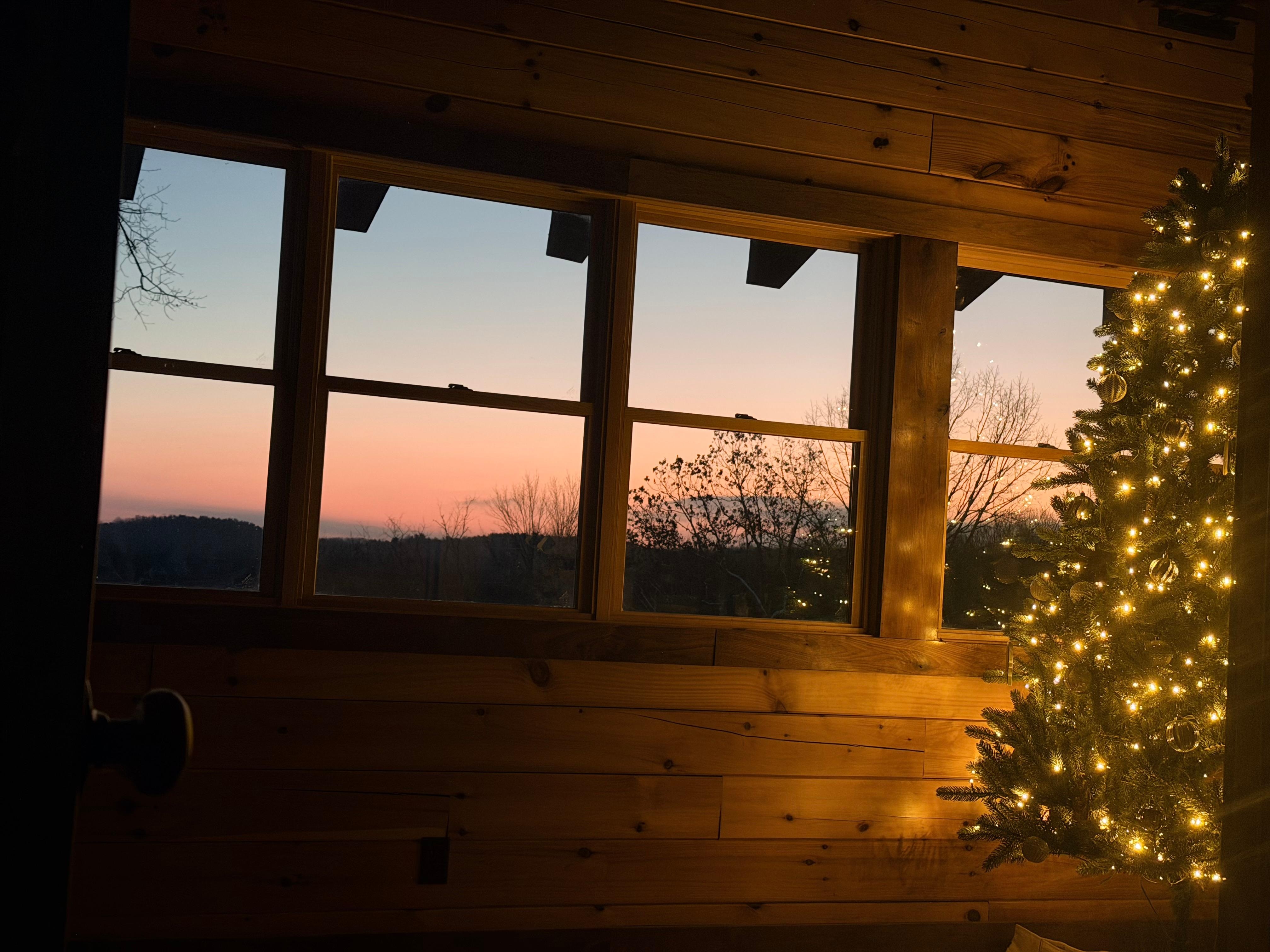 Gorgeous view of the sunrise right from the bed
