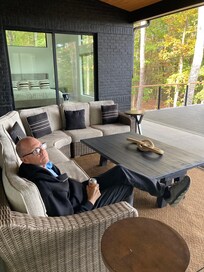 Enjoying the large porch