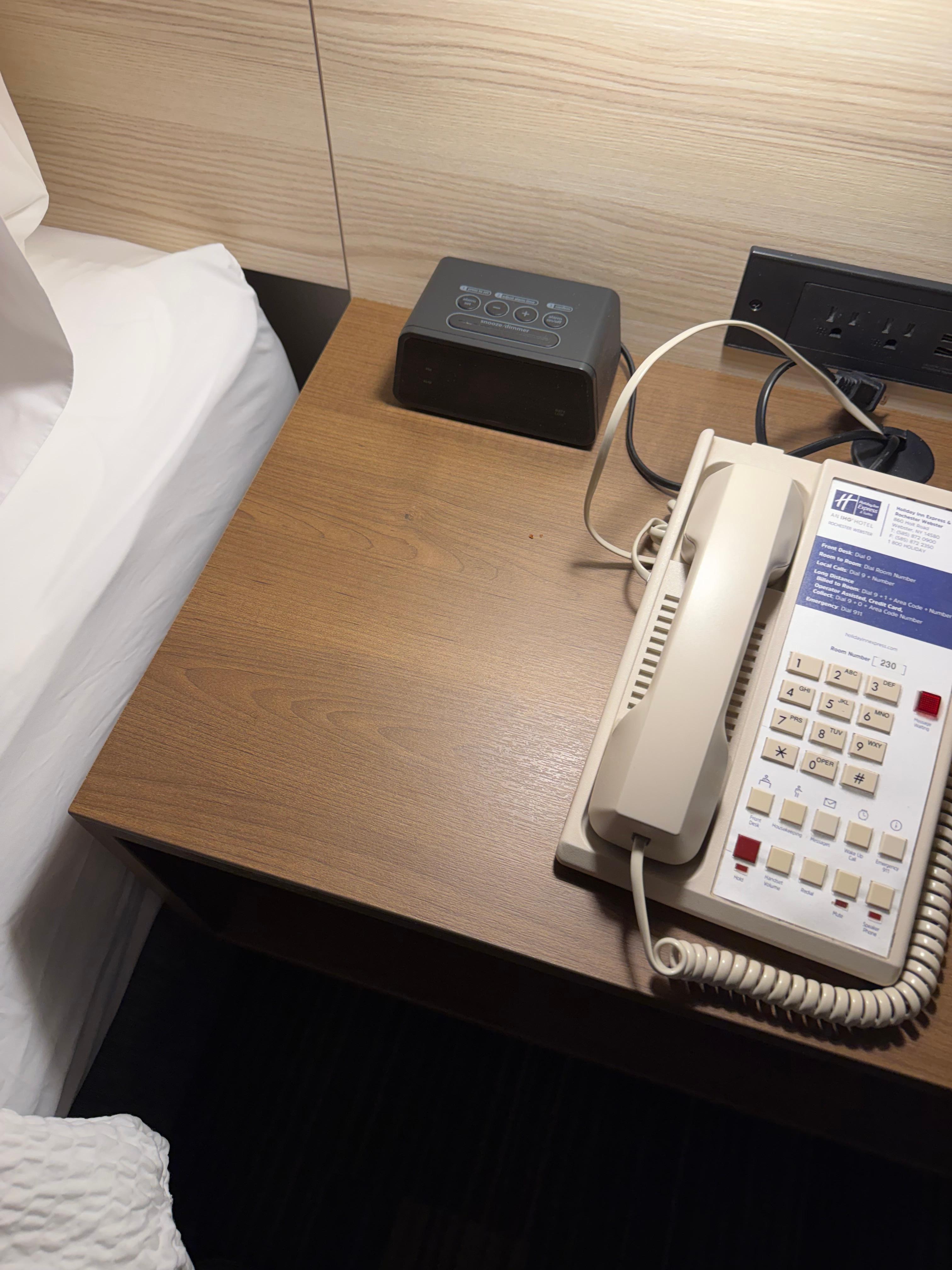 Crumbs on the side table 