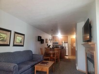 Rooms all had kitchens and fireplaces and balconies too that accommodated all of us