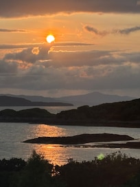 View of sunset from our room