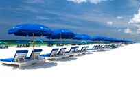 Beach Chairs set up every morning for owners and guests at Carillon Beach
