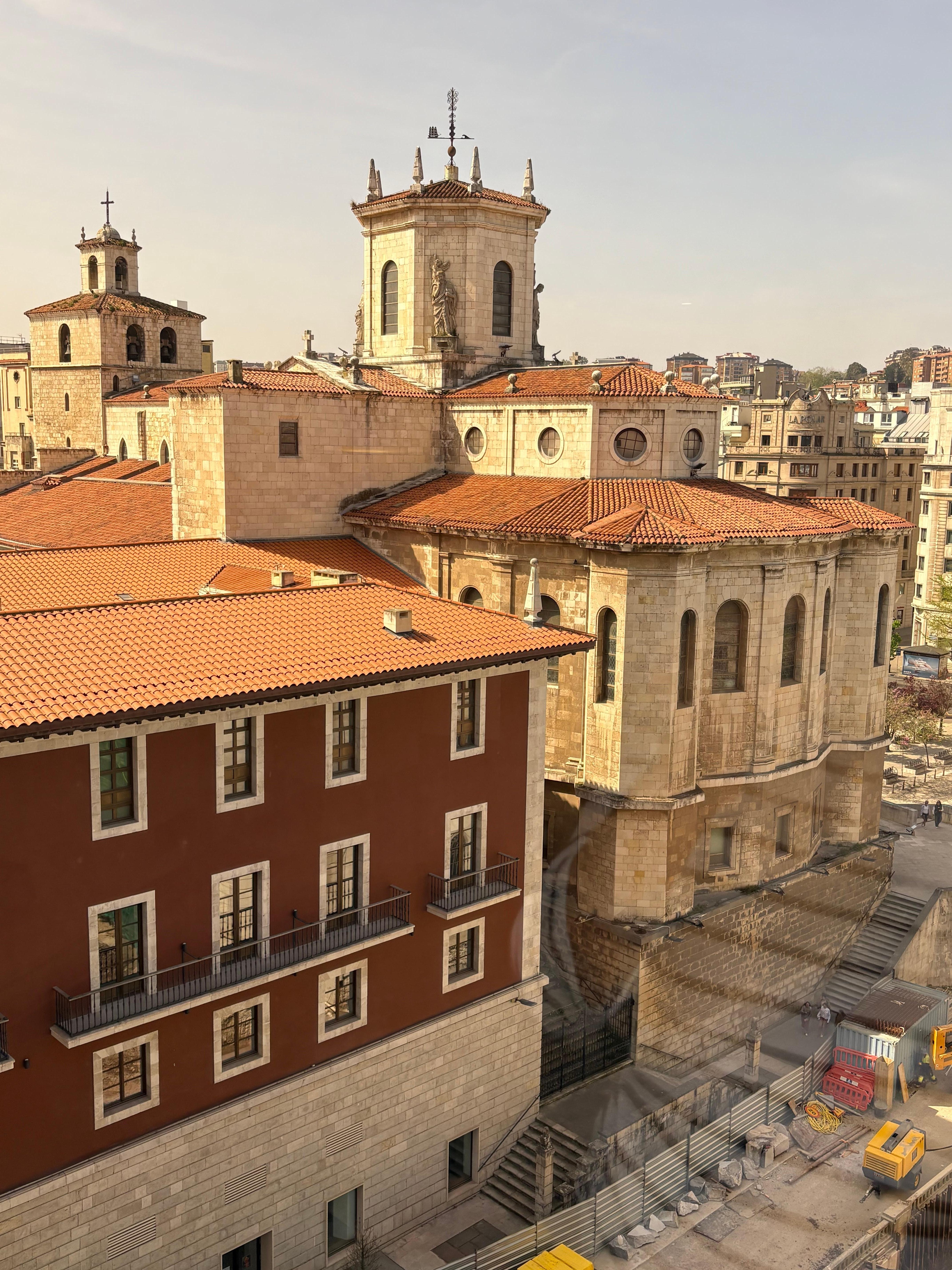 View of the cathedral also included a building site which was active every day apart from Sunday