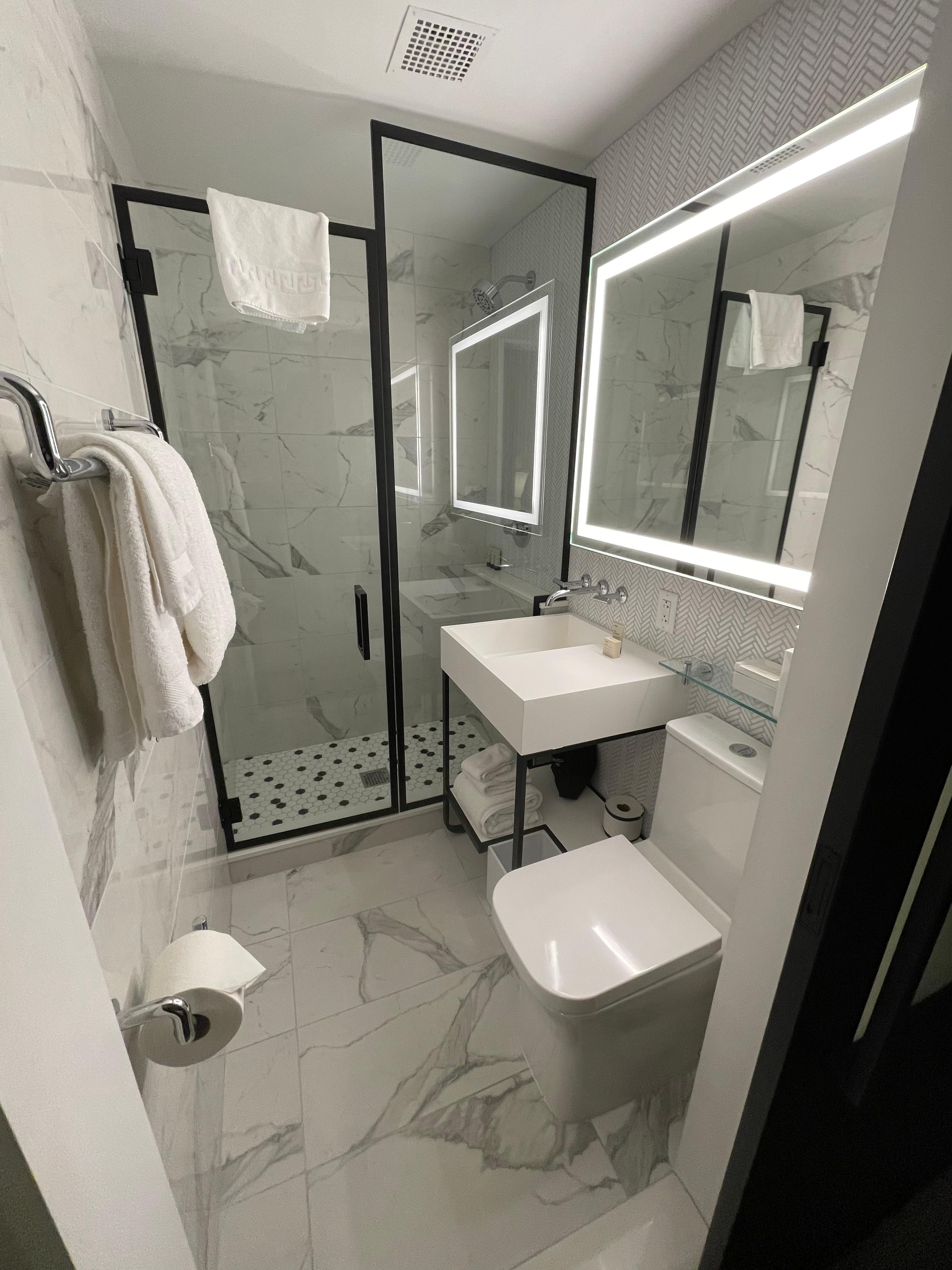 Updated bathroom but small and compact 