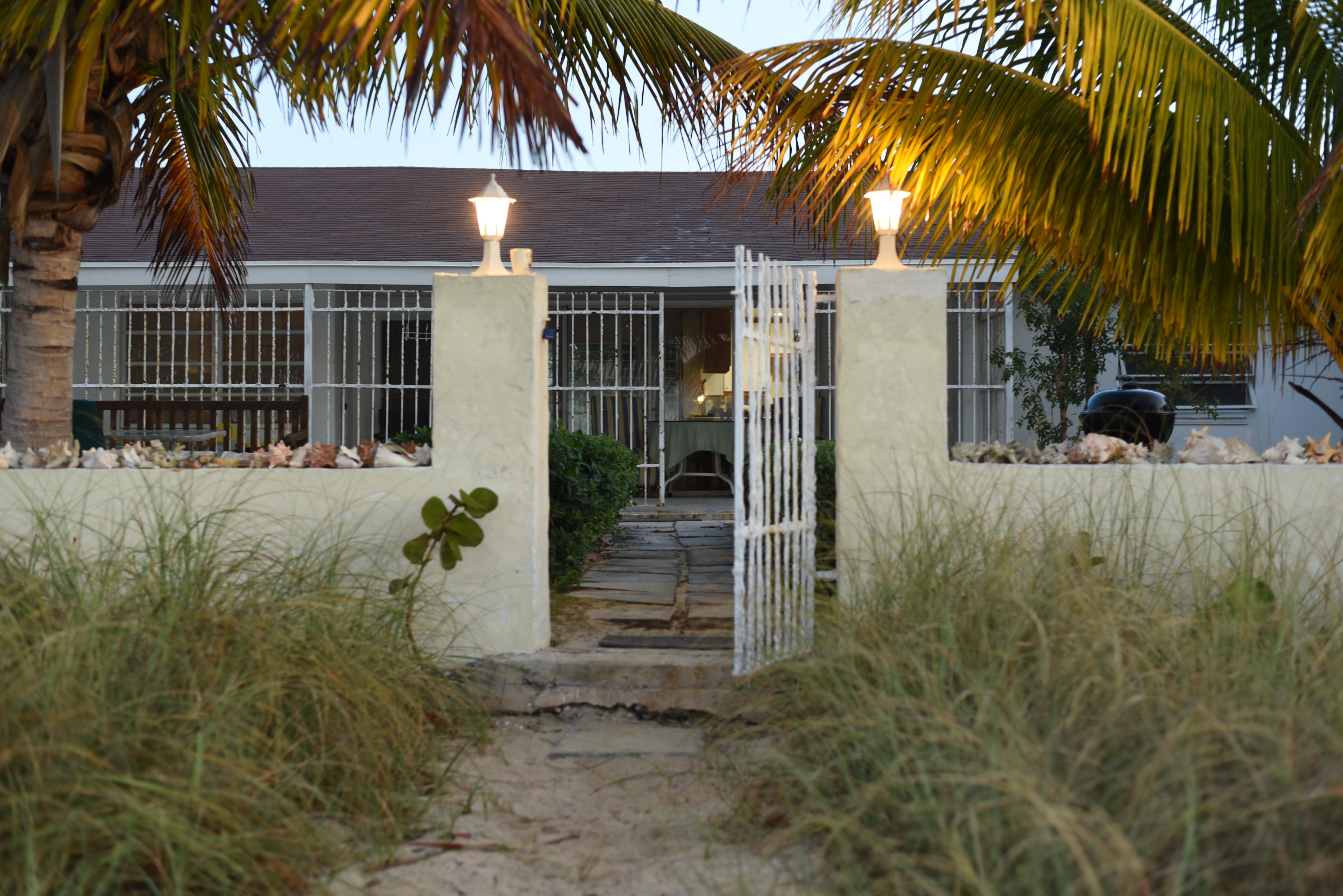 view from the beach to back of house & garden