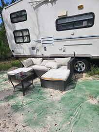 The outside of the property