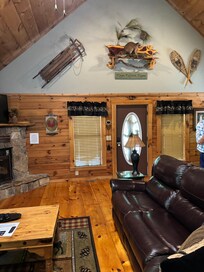 Large living room with comfy furniture