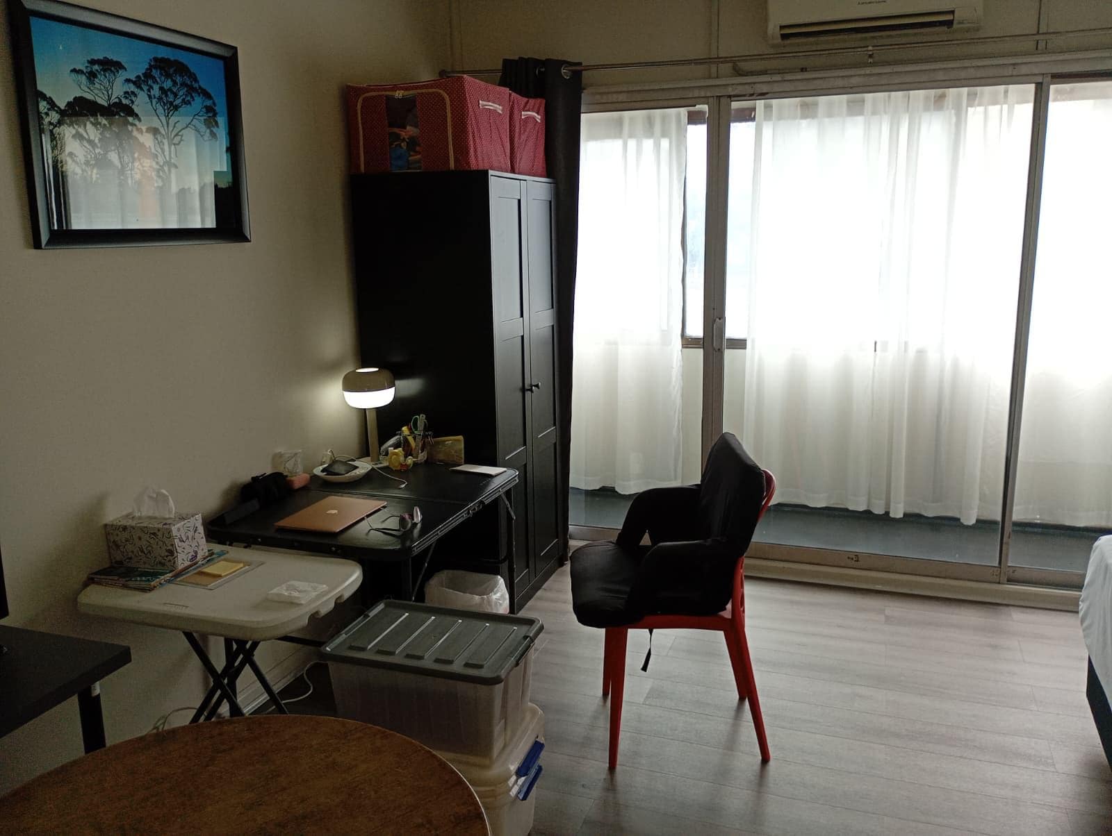 Living room and bedroom.