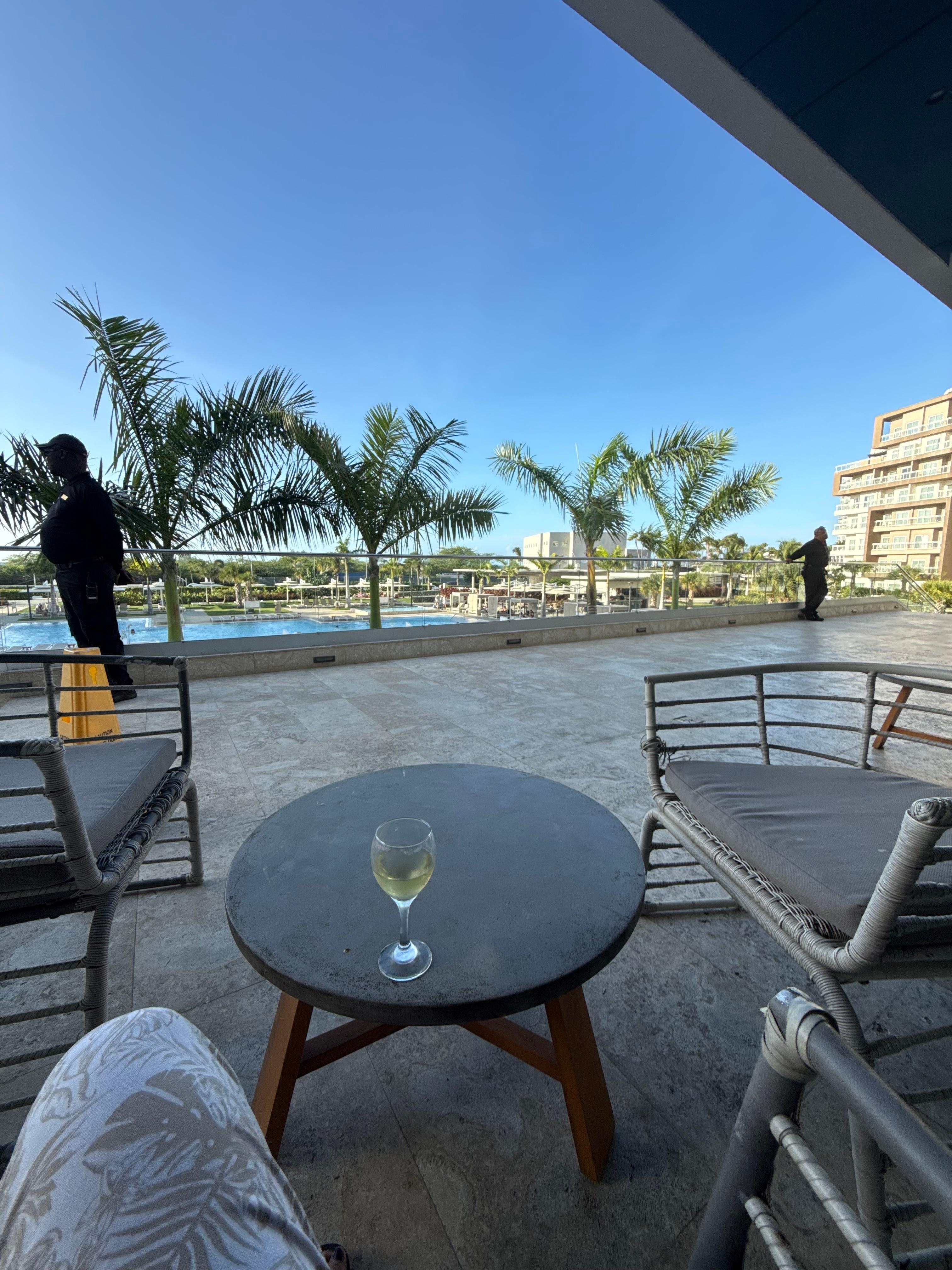 deck overlooking pool