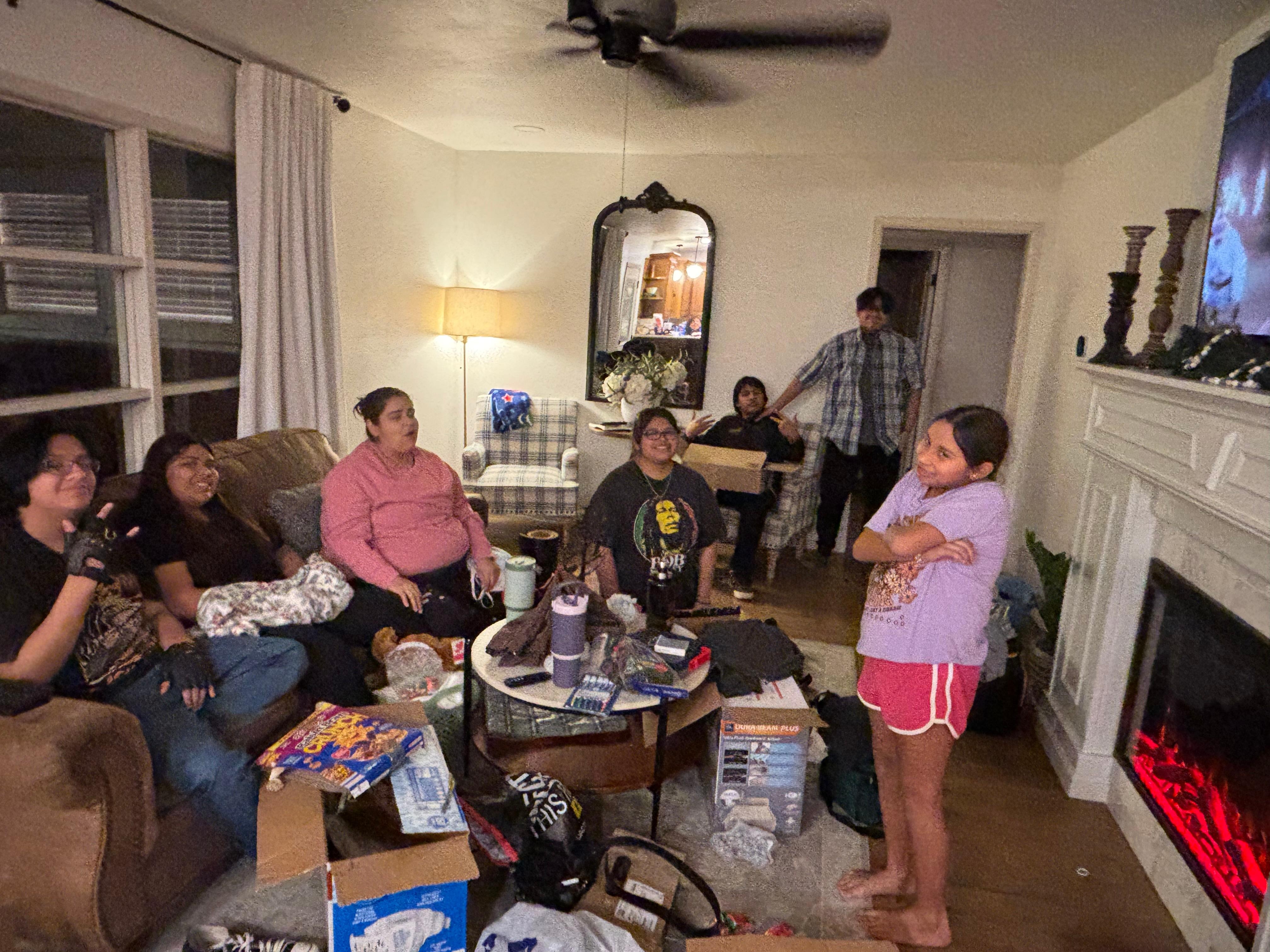 Grandkids opening presents