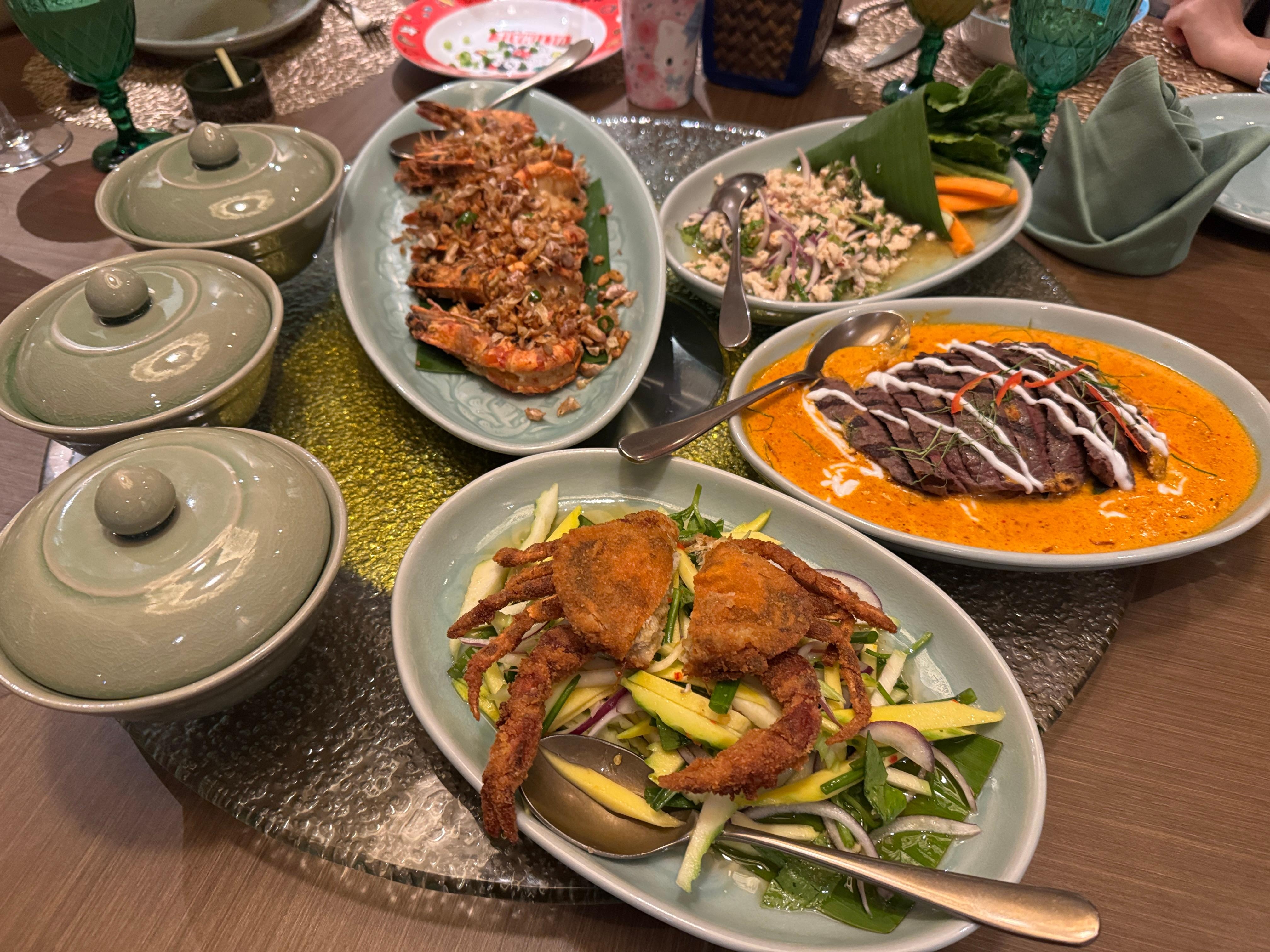 Thai dinner inside resort