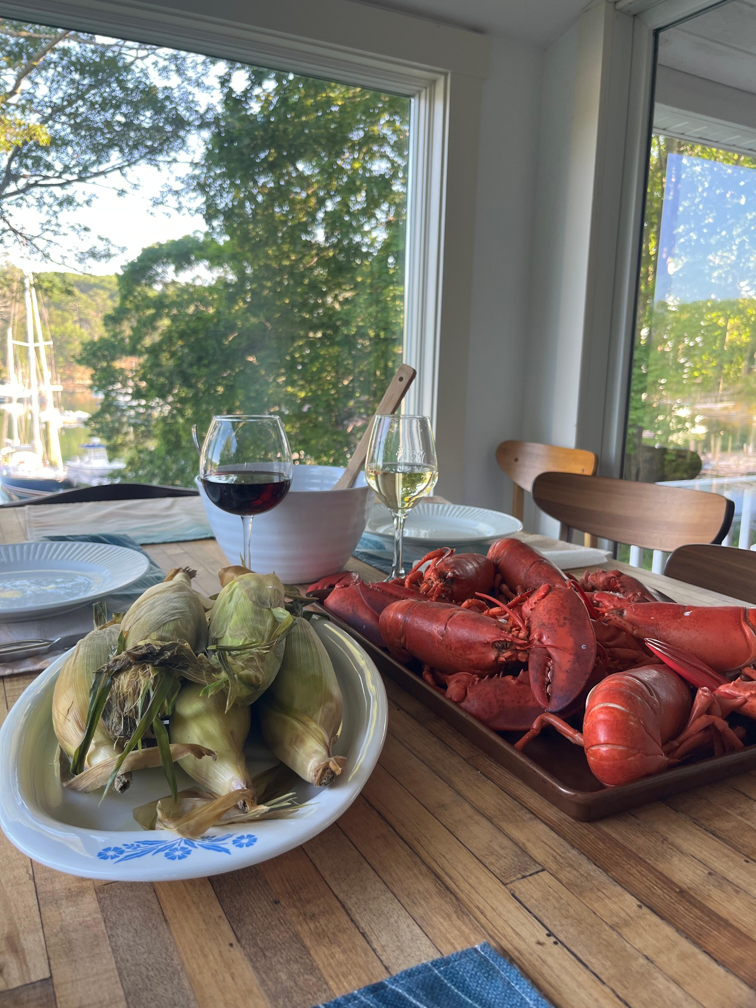 Lobster dinner from down the street! 