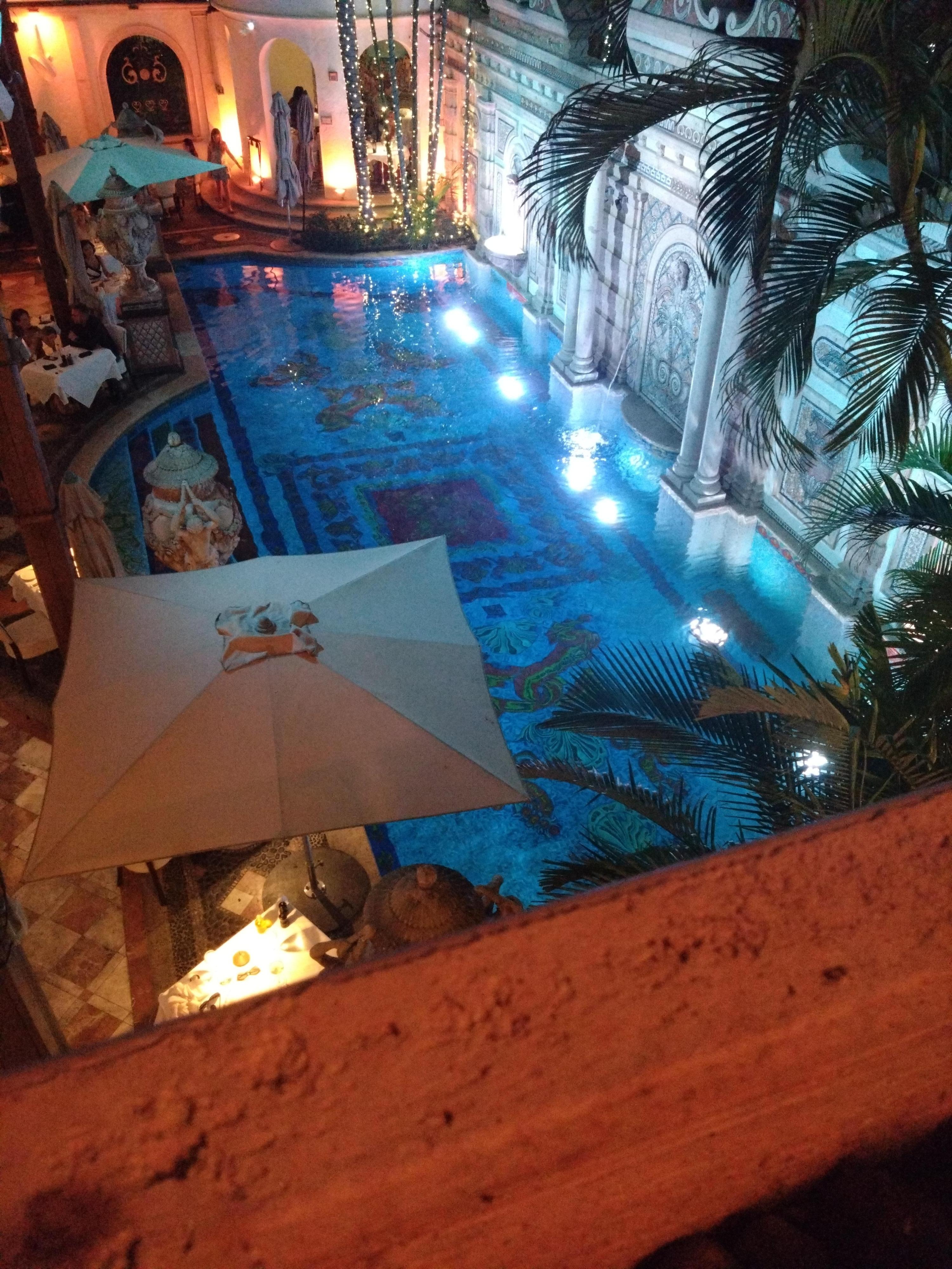 View over the pool from outside medallion