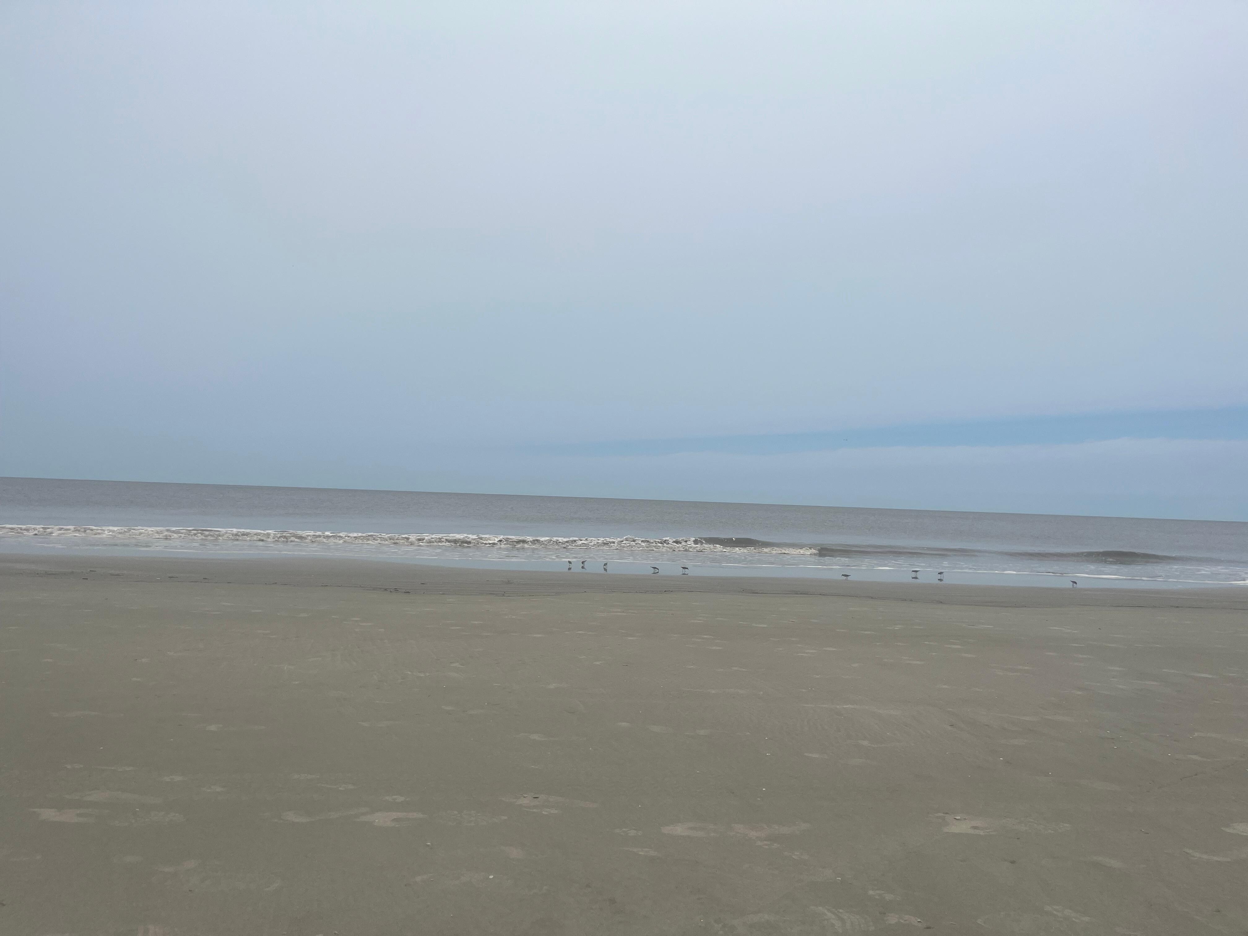 Clean beach with less people. 