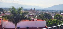 View over Oaxaca from the terrace and the breakfast area