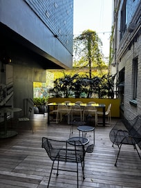 Sitting area outside of the lobby