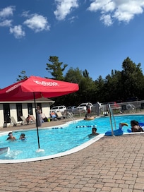 Nice outdoor pool and lots of lounge chairs!