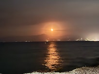 The moon on Santa Maria Beach