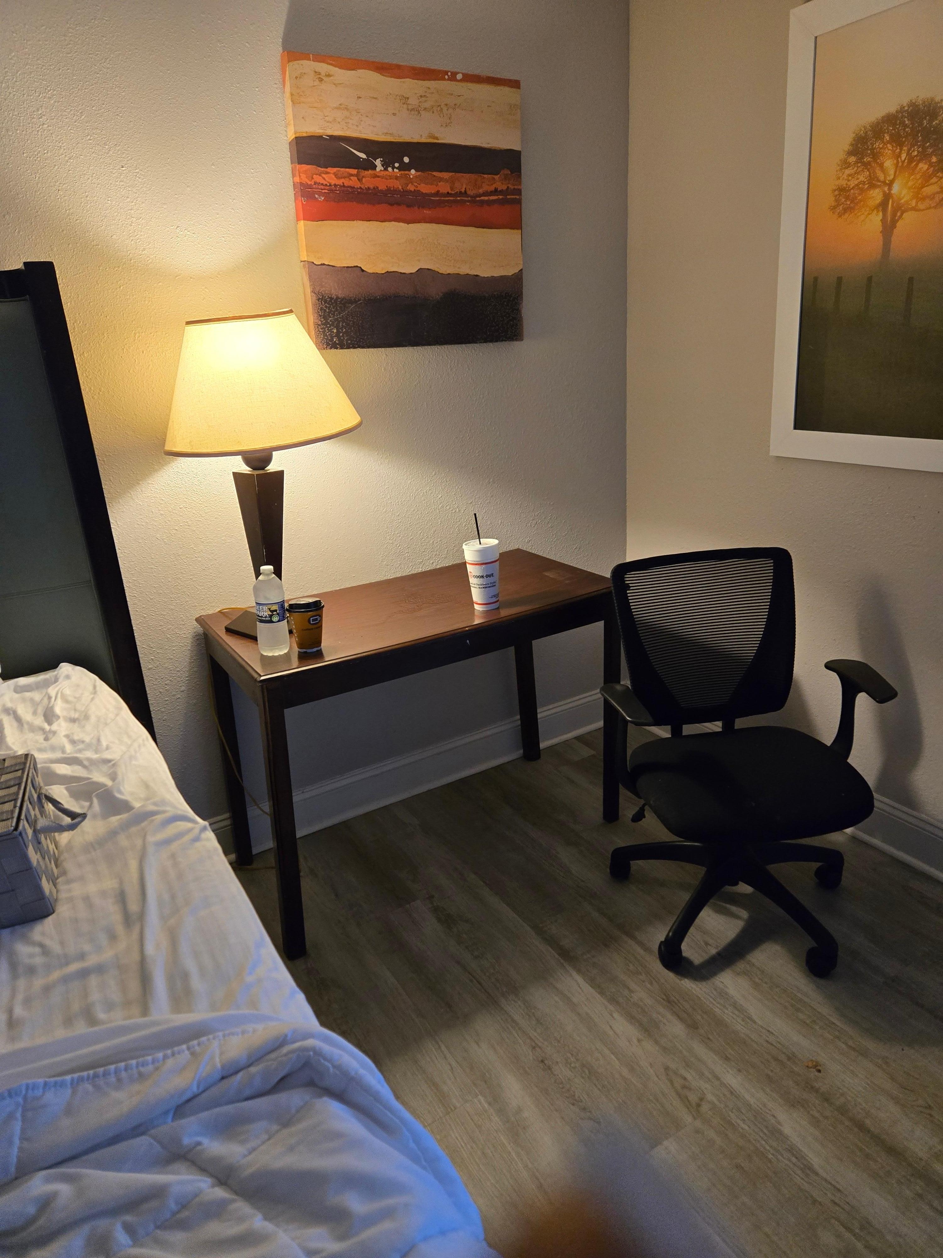 No chairs, has to get chairs