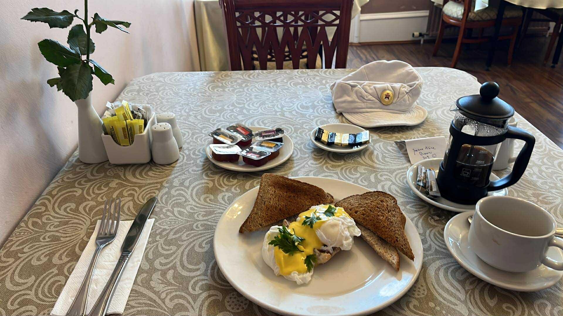 Pescatarian breakfast at the Victoria hotel 