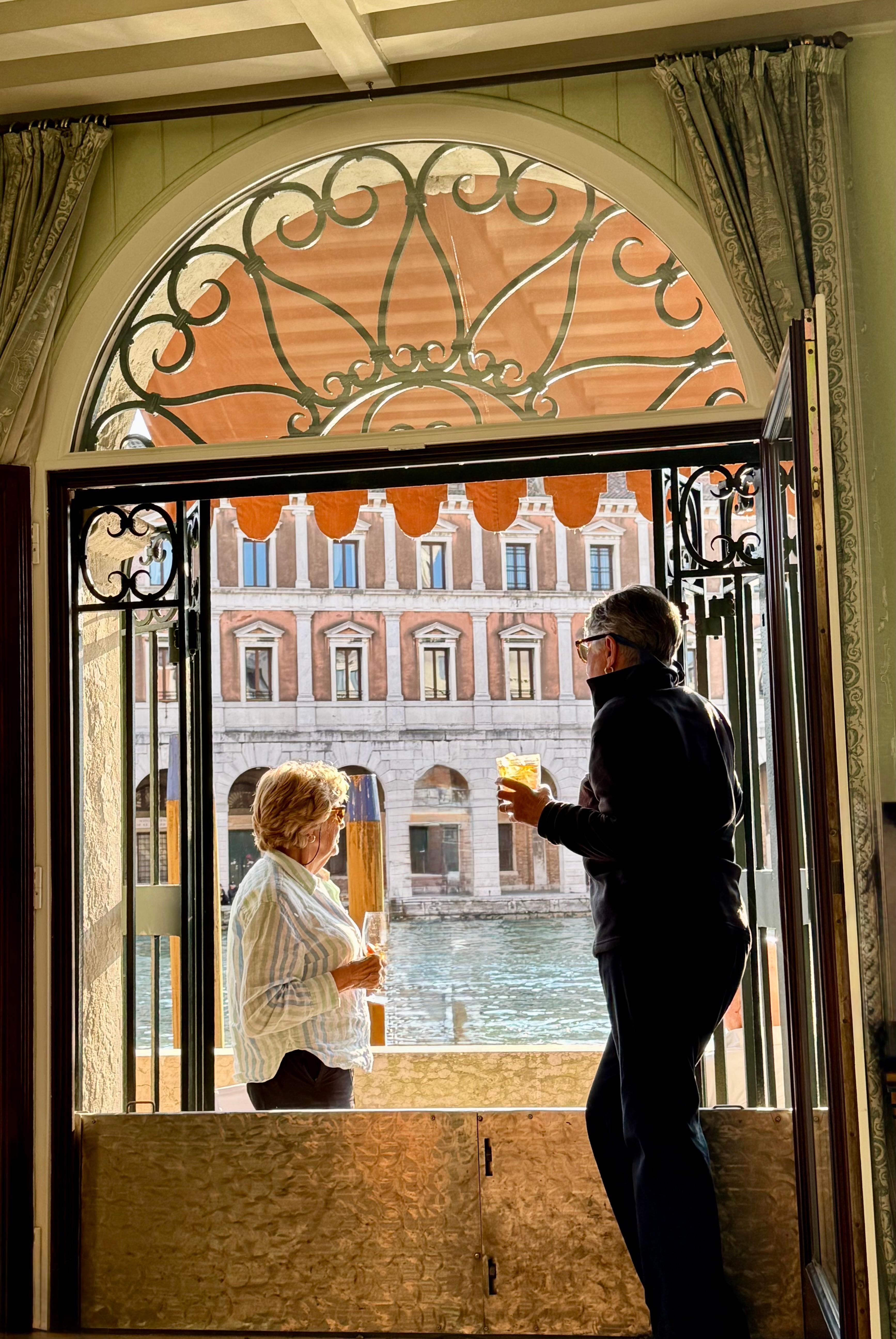 2 little chairs fit on the tiny terrace. Be careful climbing over the high water dam. Lovely afternoon sun.